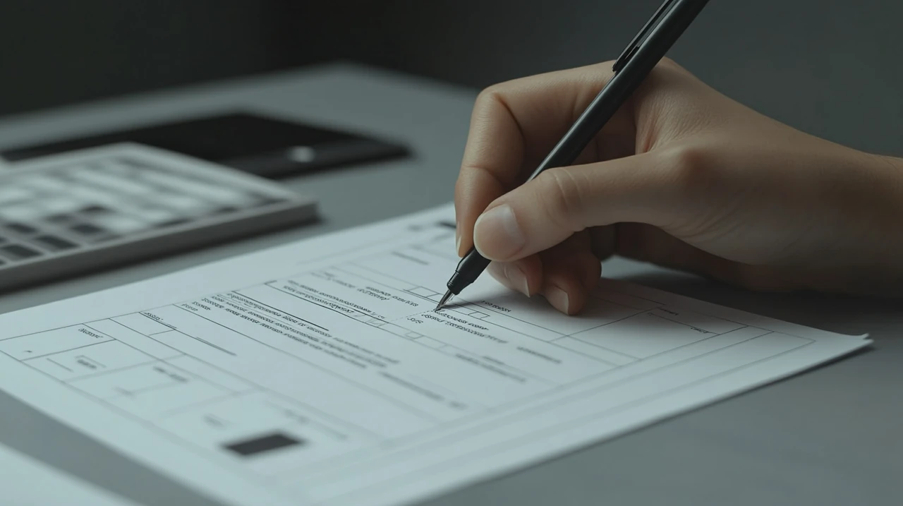 IRP 설정을 위한 서류 작성 과정에서 헌신과 정밀함을 나타내는 모습을 강조하며 절세 효율성을 높이는 이미지를 연출.