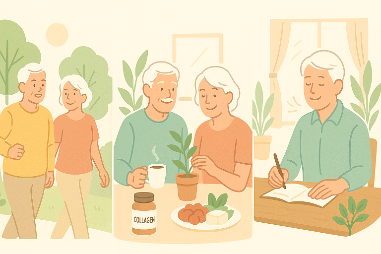 60대 실버세대 안티에이징 (활동, 루틴, 마음건강) 이미지