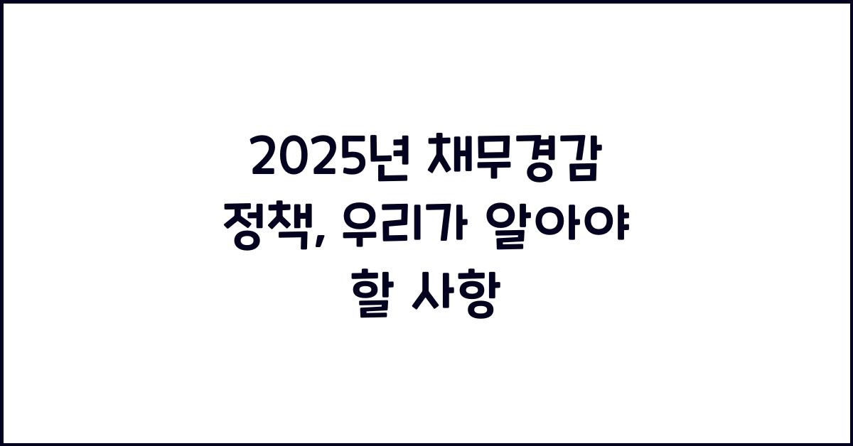 2025년 채무경감 정책