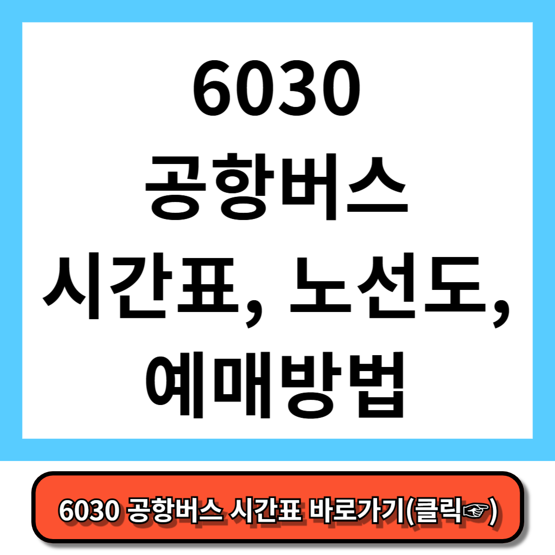 6030 공항버스 시간표, 노선도, 예매 방법 - 5분만에 총정리