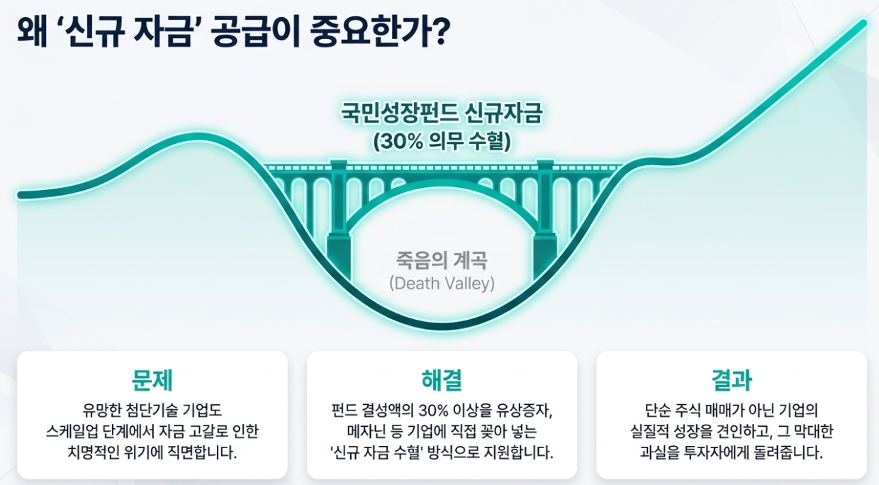 죽음의 계곡과 신규 자금 공급 설명 이미지