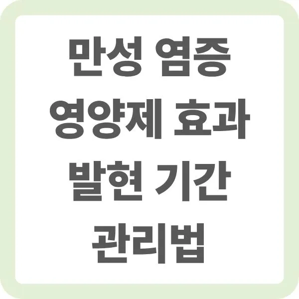 만성 염증 영양제 효과, 발현 기간, 관리법 안내 텍스트 이미지