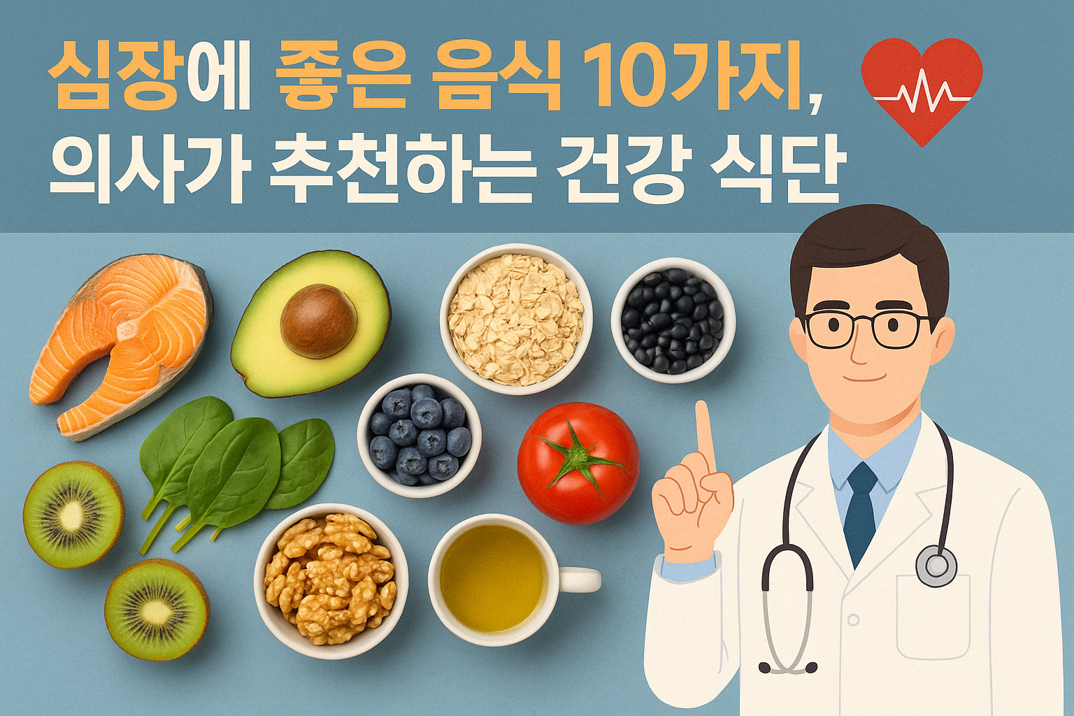 심장에 좋은 음식 10가지, 의사가 추천하는 건강 식단