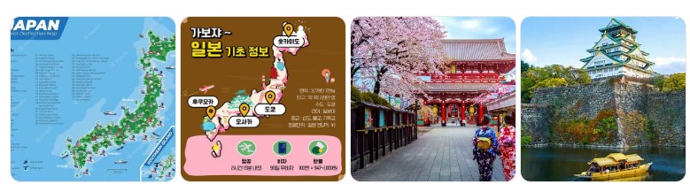 2025년 일본 여행 추천지도와 도쿄&middot;오사카의 대표 관광지 사진 모음