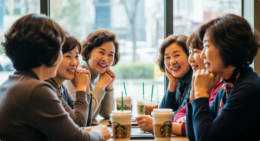 스벅16명아줌마모임,스타벅스 단체 손님,아줌마 모임 논란,카페 매너,온라인 커뮤니티 밈,공공장소 소음