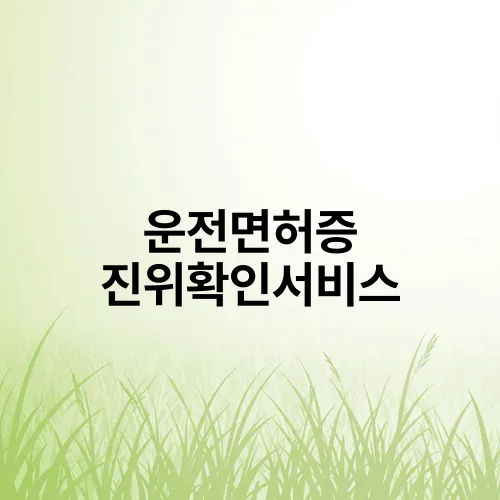 운전면허증 진위확인서비스