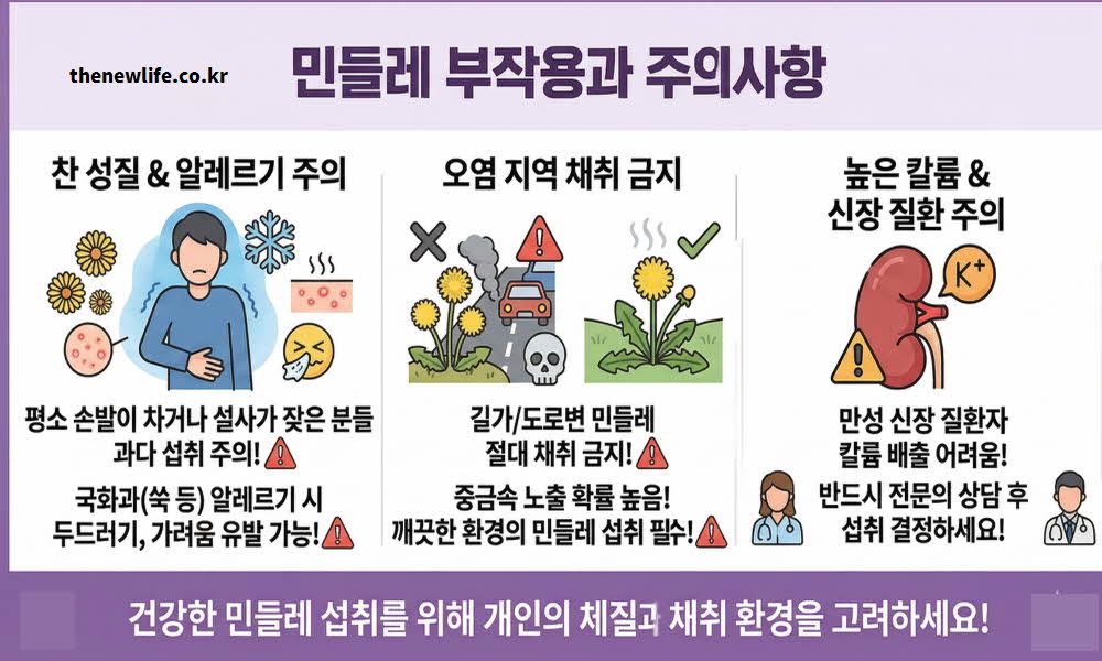 민들레 효능 부작용