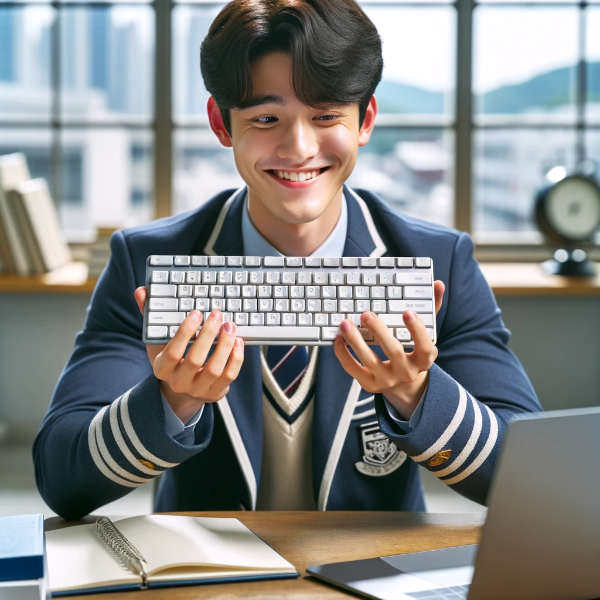 고처진 키보드