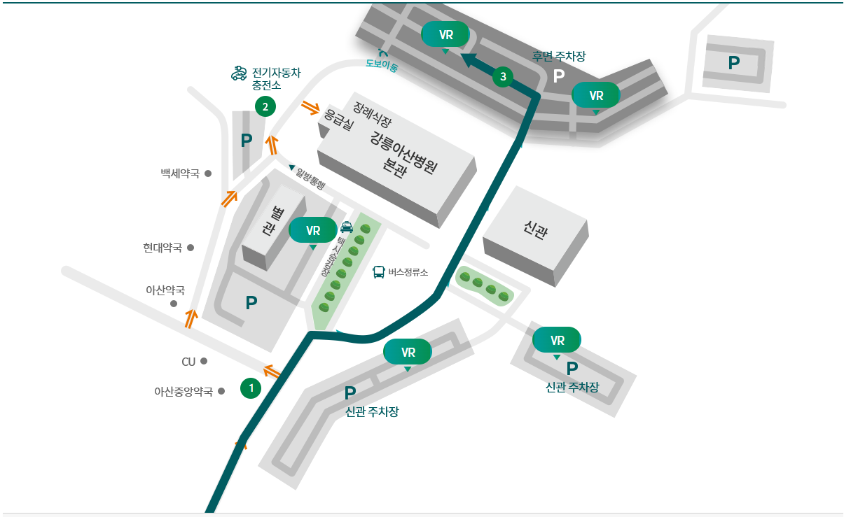 강릉아산병원 주차장 약도 정보