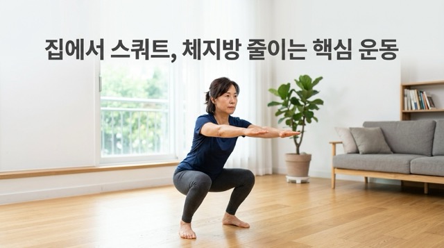 체지방률 관리 운동 루틴 스쿼트 집에서