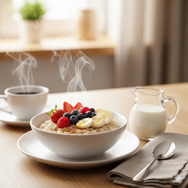 오트밀과 우유가 있는 식단/gpt