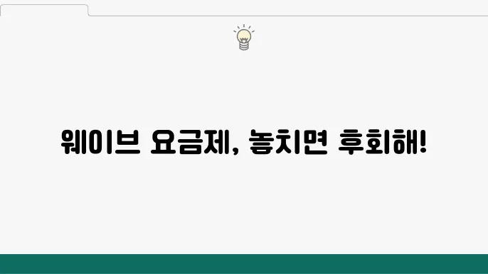 웨이브 이용권 가격 및 요금제 구분 요약표