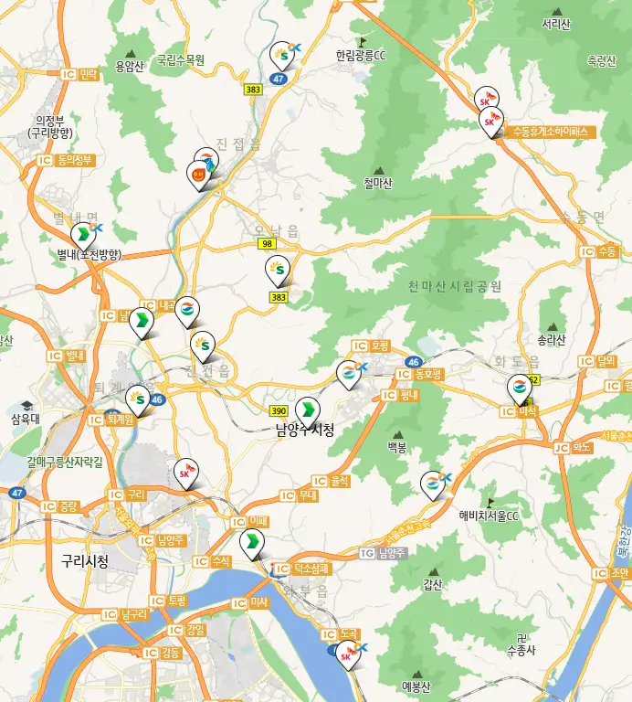 남양주 24시 주유소 위치