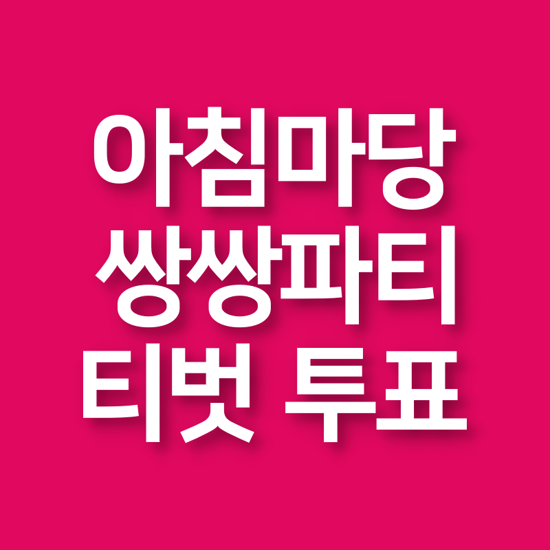 아침마당 쌍쌍파티 투표방법