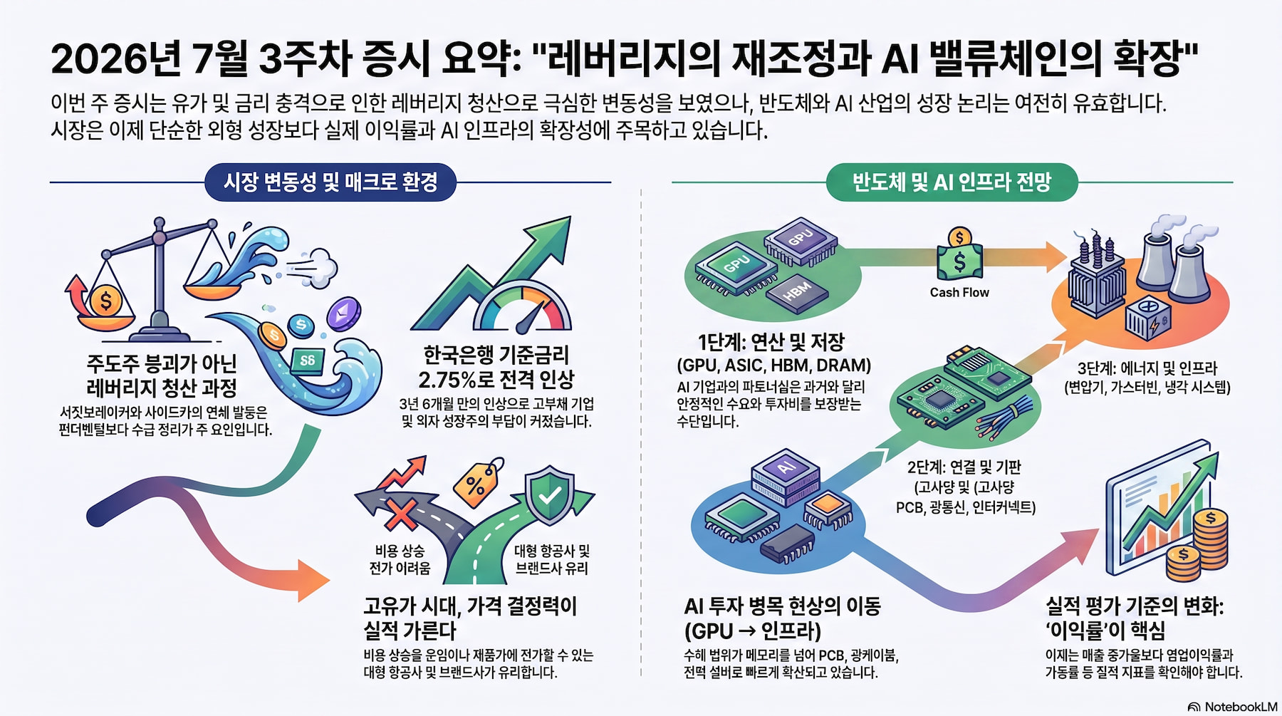 2026년 7월 3주차 주식시장 뉴스 정리: 유가·금리 충격 속 반도체 펀더멘털과 순환매 점검