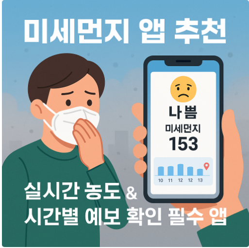 미세먼지 앱 추천 &ndash; 실시간 농도 &amp; 시간별 예보 확인 필수 앱