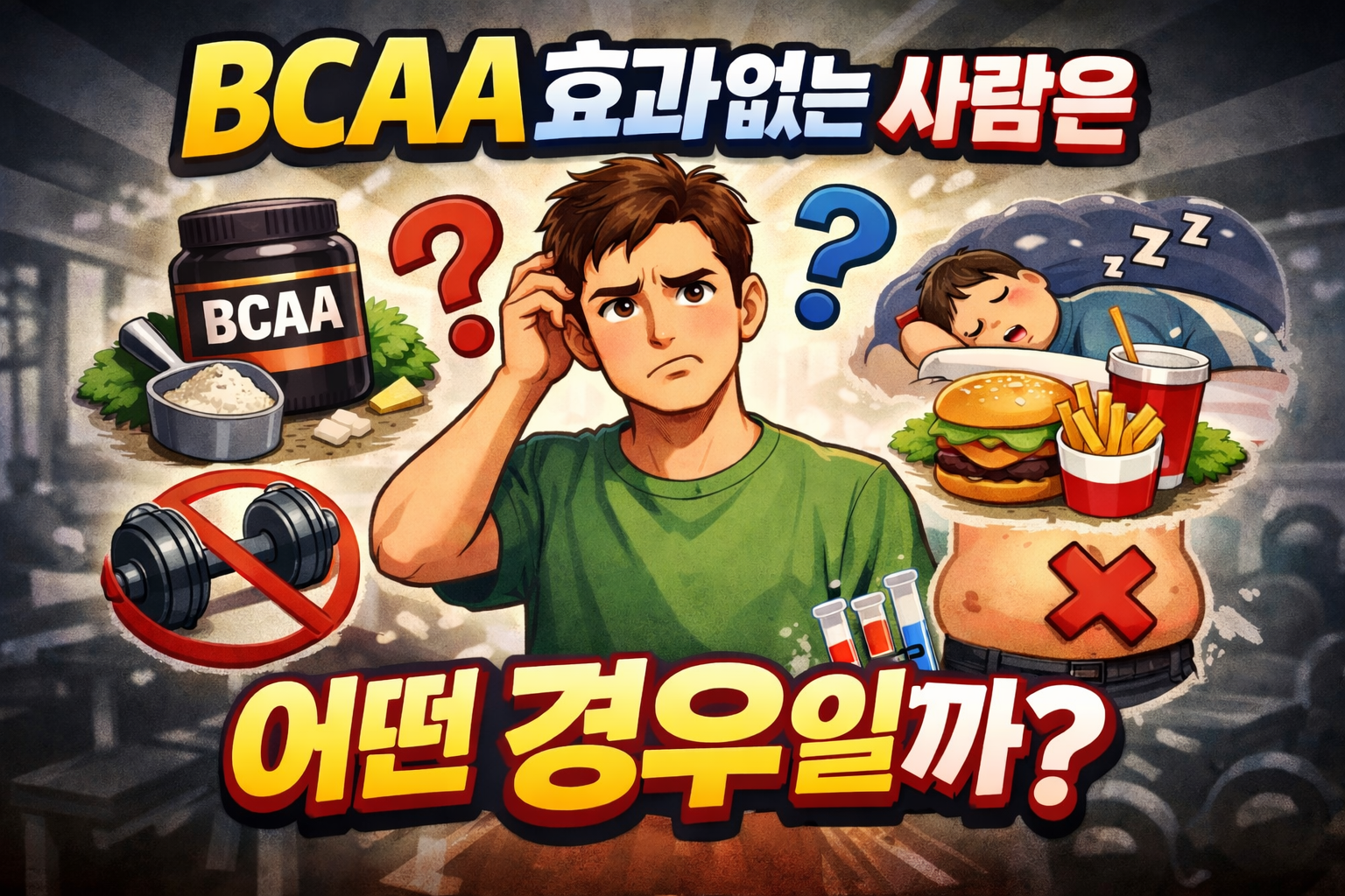 BCAA 효과 없는 사람 기준을 설명하는 이미지, 단백질 섭취와 운동 습관에 따른 체감 차이