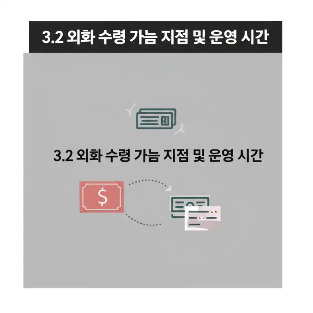 카카오페이 환전 당일 외화 수령 가능 지점 및 운영 시간 안내.