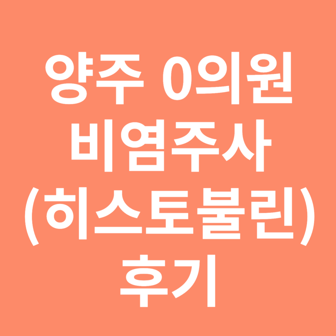 양주 0의원 비염 주사 후기 (히스토불린)