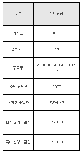 미국주식 선택배당 안내 VCIF