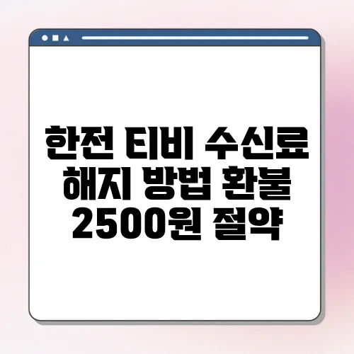 한전 티비 수신료 해지 방법 환불 2500원 절약