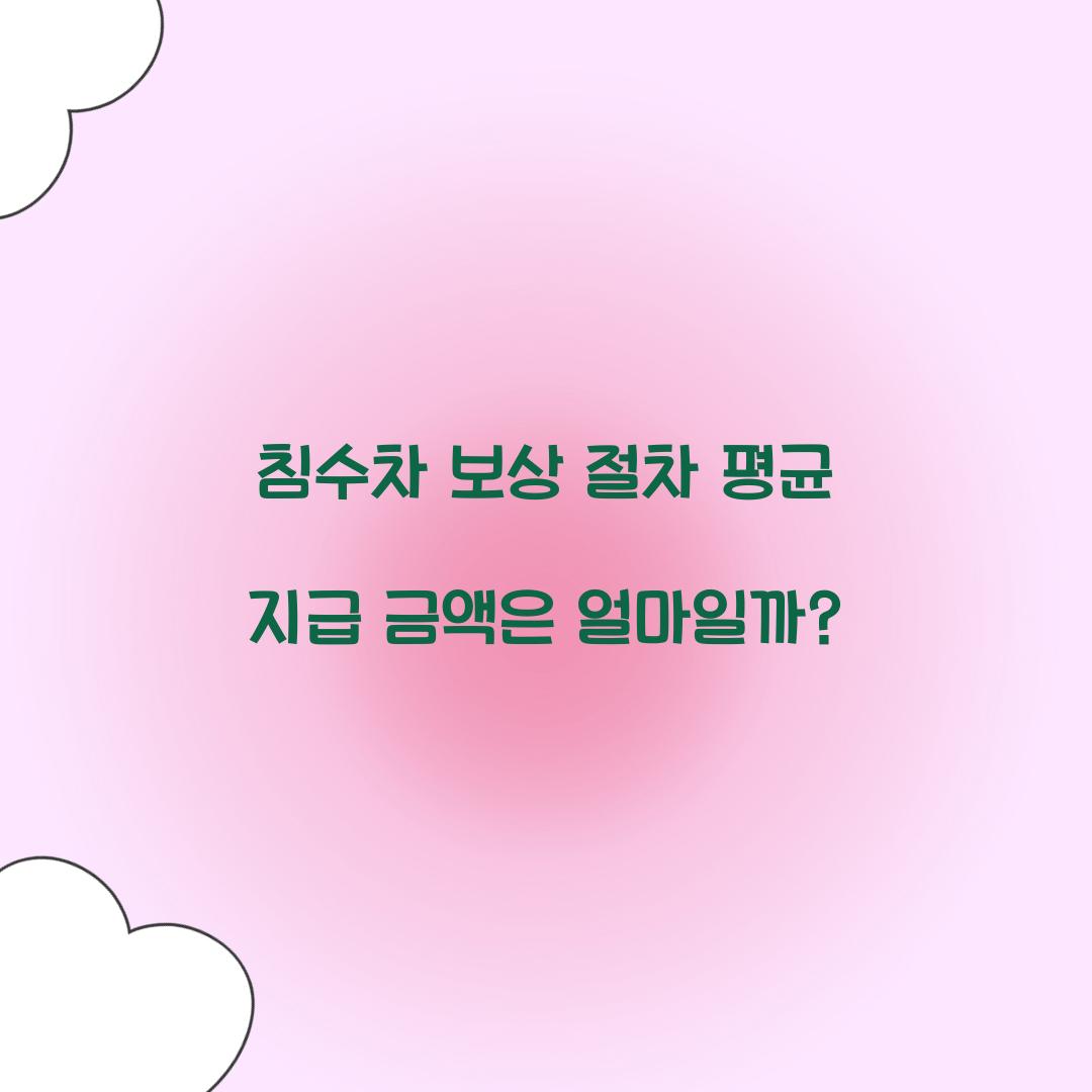 침수차 보상 절차 평균 지급 금액은 얼마일까?