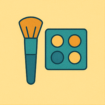 화장도구, 메이크업 아티스트, 네일 시험 양식 아이콘