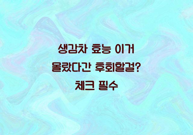 생감차 효능
