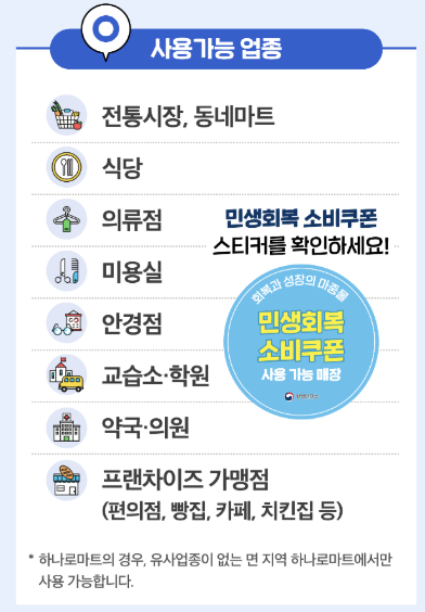 사용 가능한 업종