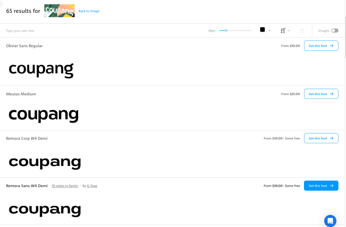 영문폰트 검색 결과