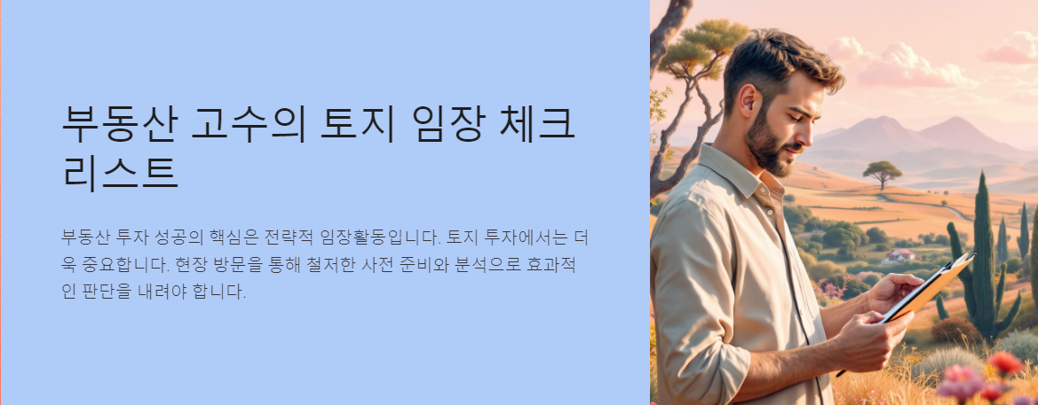 부동산 고수의 토지 임장 체크리스트