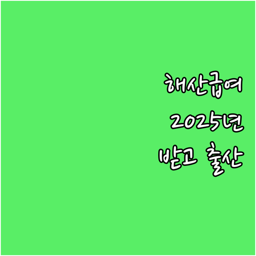 2025년 해산급여: 지원받고 건강하..