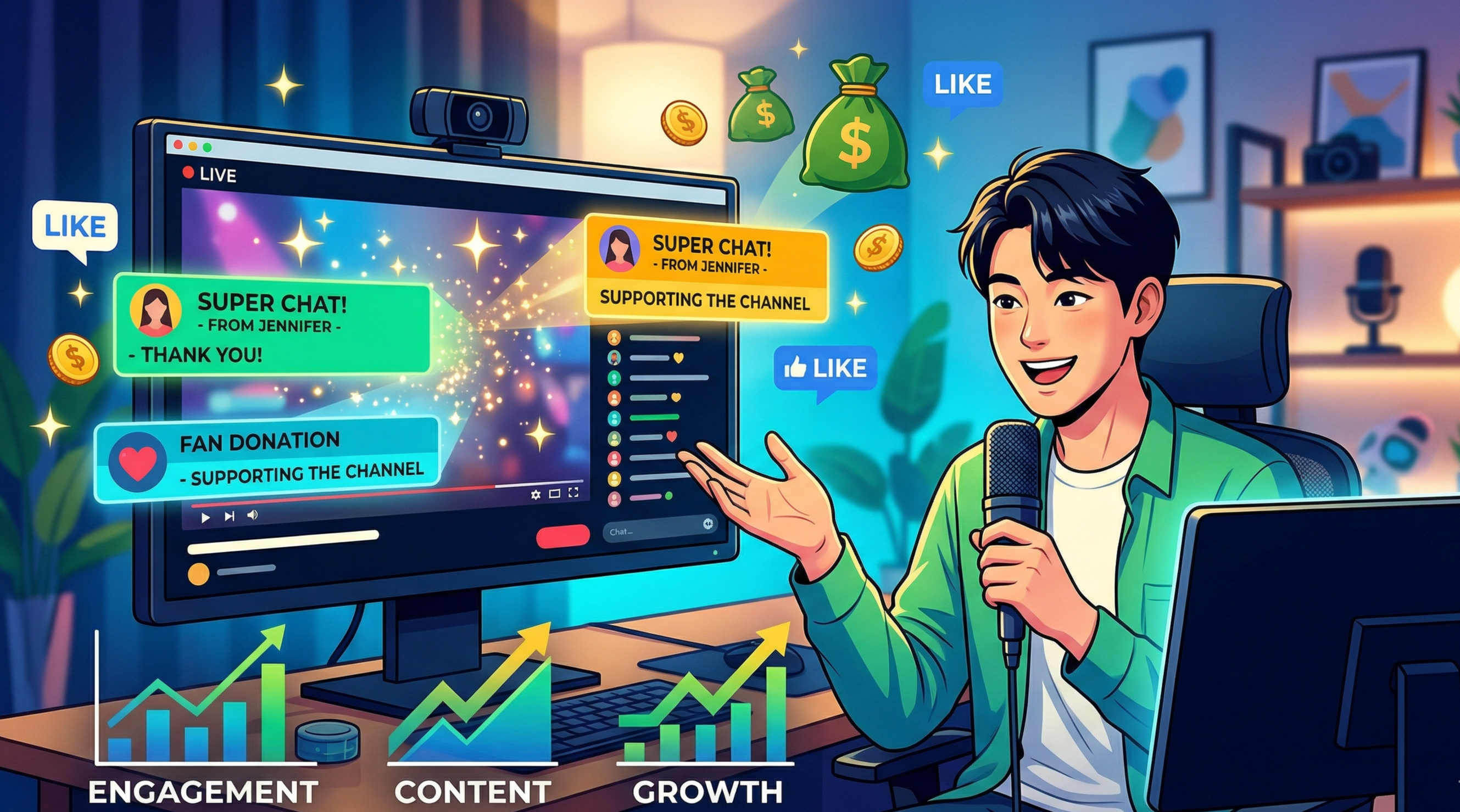 라이브 스트리밍을 통한 후원금(슈퍼챗) 수익 창출 노하우 관련 이미지