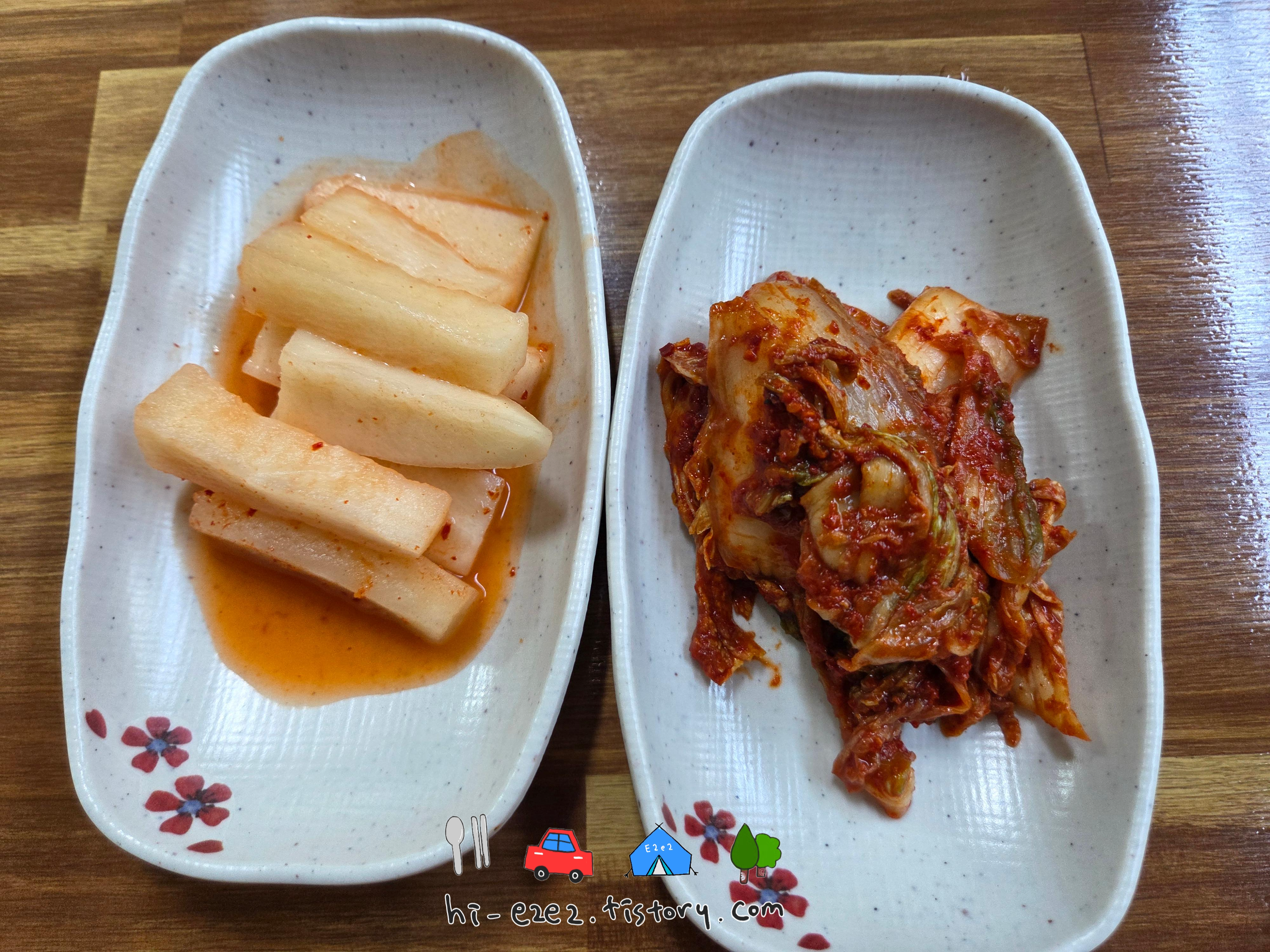거제 칼국수 맛집 옹심이메밀칼국수 깍두기 겉절이