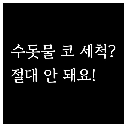 코 세척 시 수돗물 사용의 위험성과 ..