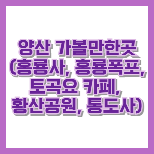 양산 가볼만한곳