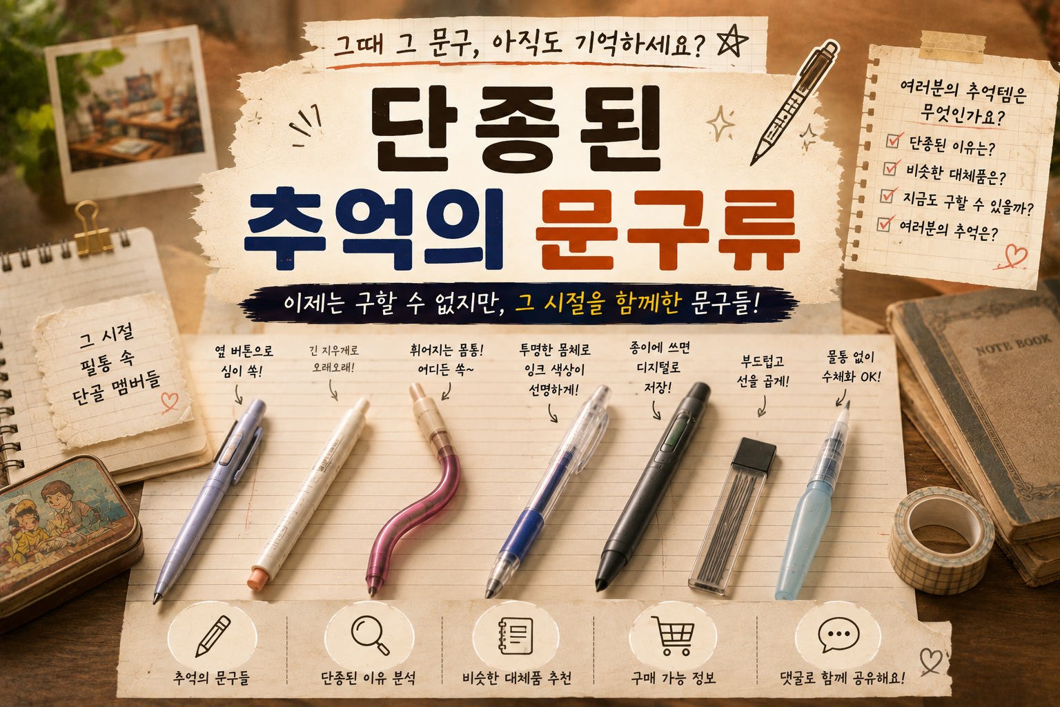 단종된 추억의 문구류와 비슷한 대체품 총정리