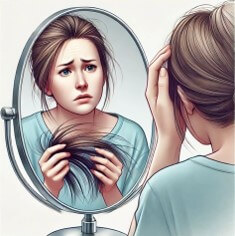 머리가-빠지는-꿈-거울을-보며-머리가-한움큼-빠지는-모습