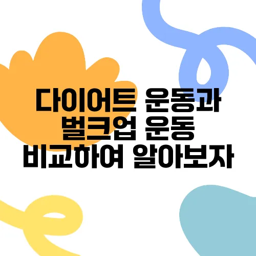 다이어트 운동과 벌크업 운동 비교하여 알아보자
