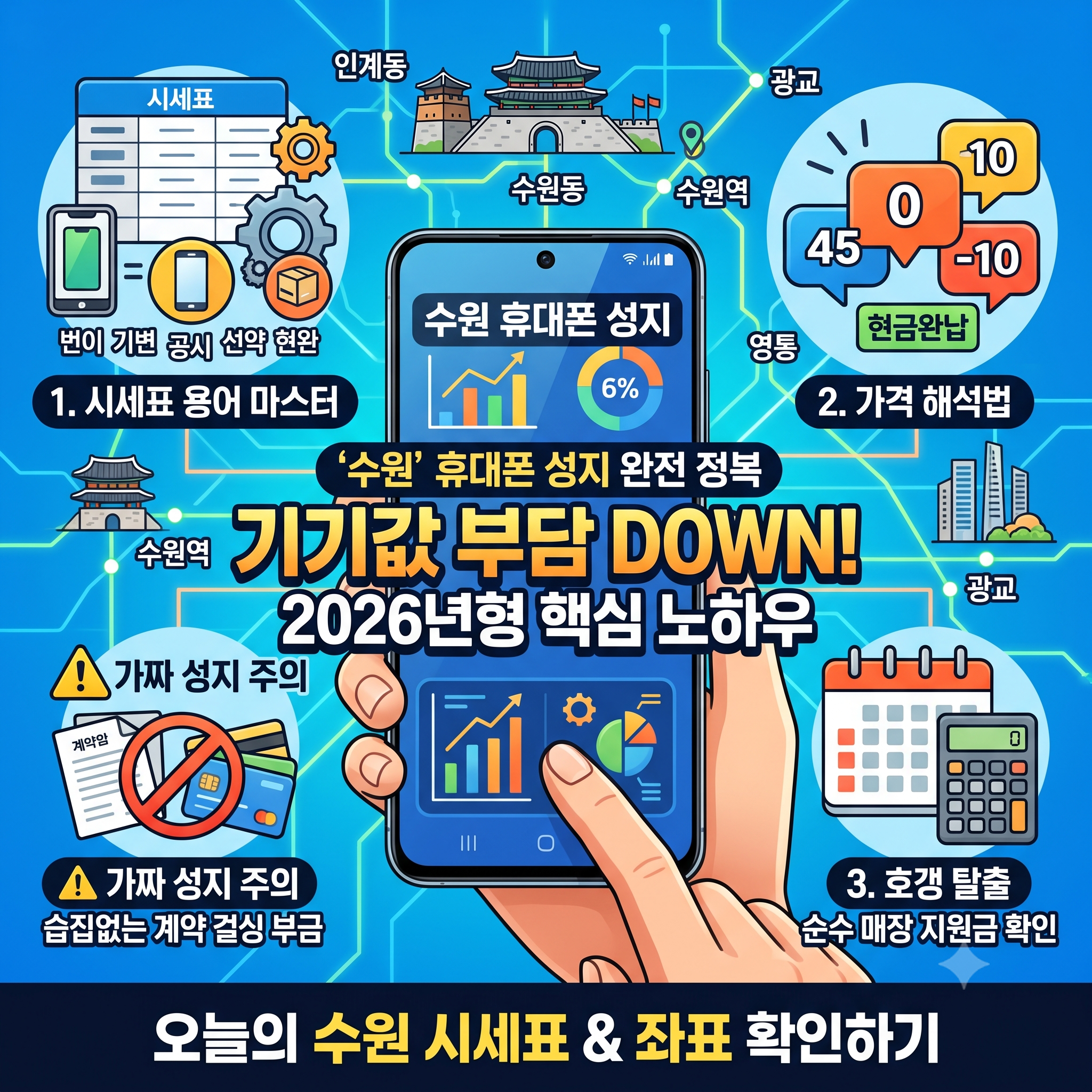 수원 휴대폰 성지 2026: 시세표 분석 및 호갱 탈출 필수 체크리스트