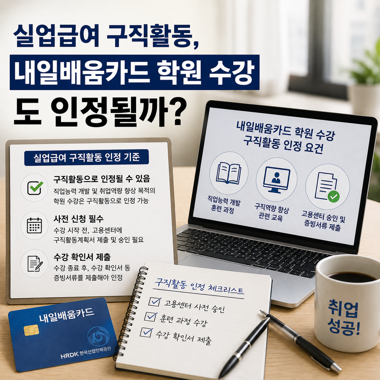 실업급여 구직활동, 내일배움카드 학원 수강도 인정될까?