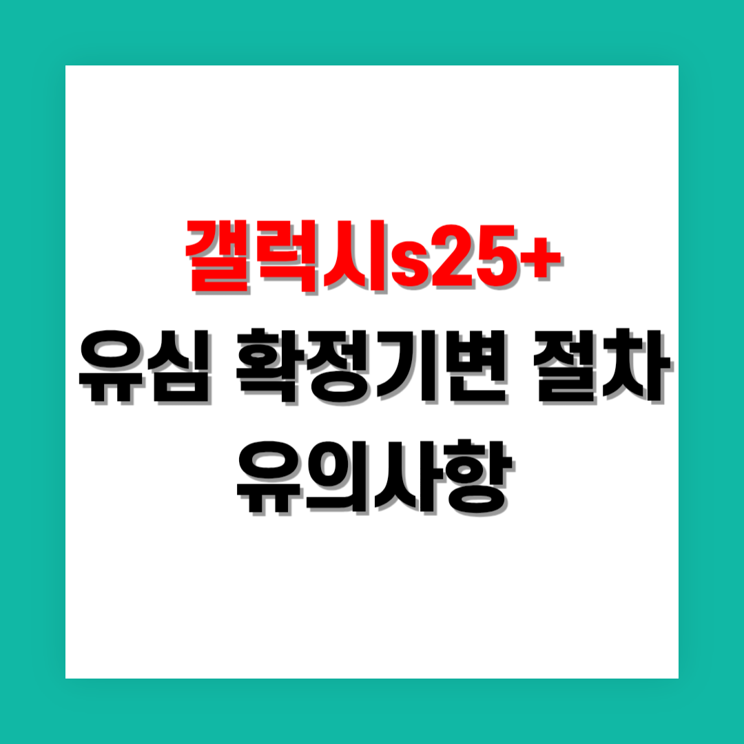 SKT 갤럭시 S25+ 유심 확정기변 절차와 유의사항