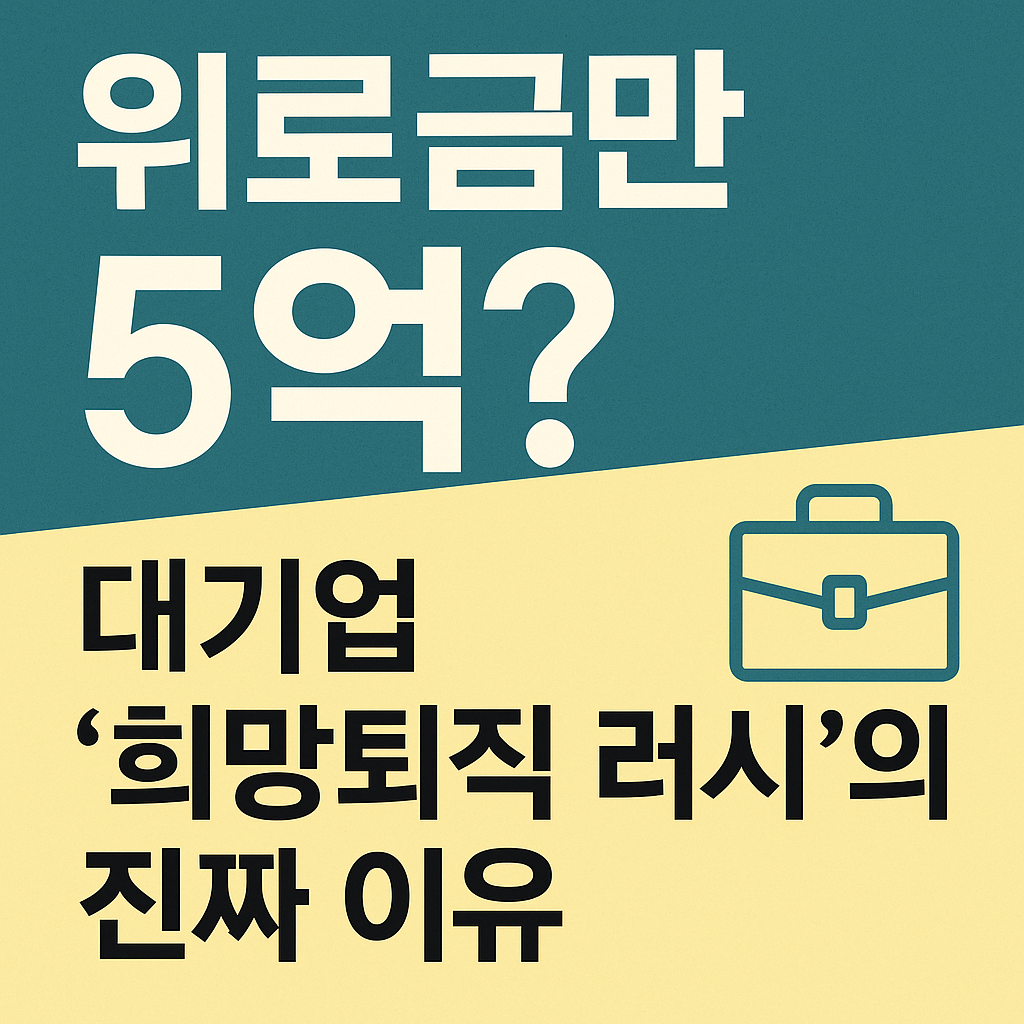 위로금만5억대기업희망퇴직진짜이유
