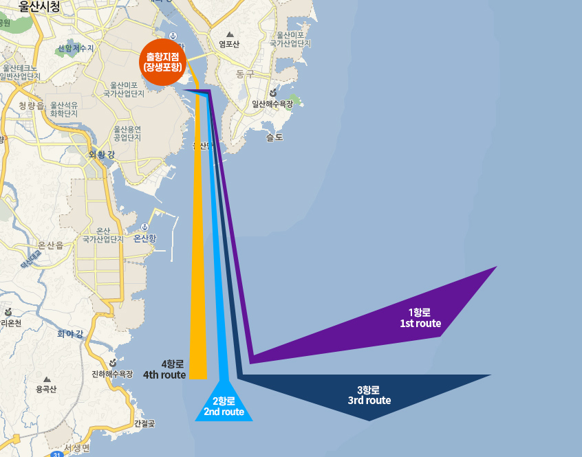 고래바다여행선 운항코스