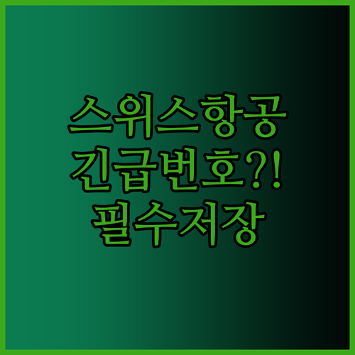 스위스 항공 긴급 연락처 국제번호..