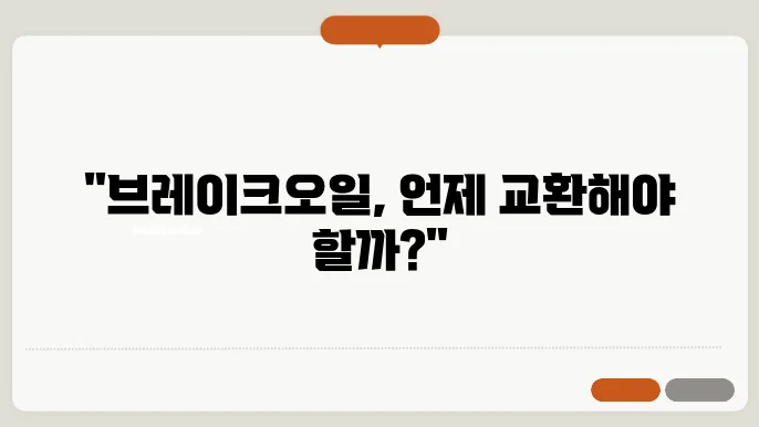 브레이크오일 교환주기