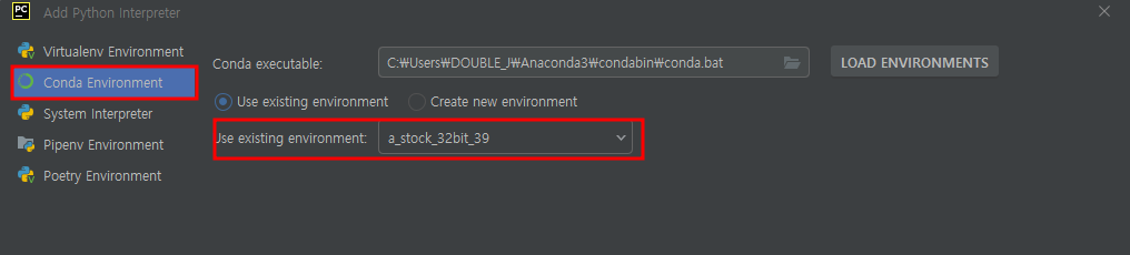 pycharm-venv-sellect
