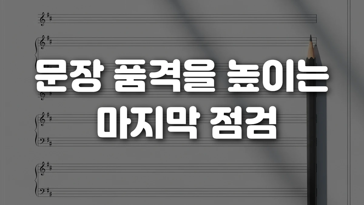 문장 품격을 높이는 마지막 점검