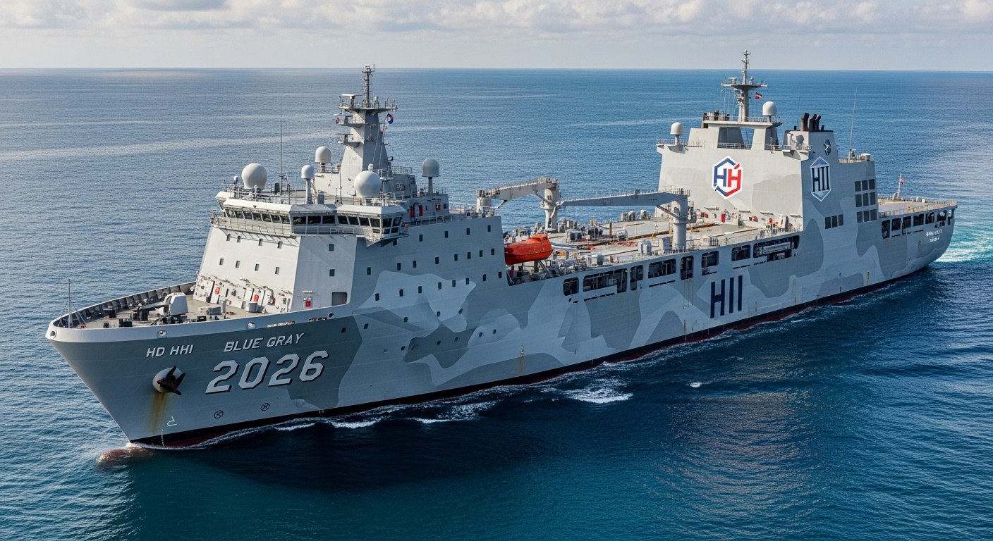 HD현대중공업 헌팅턴잉걸스 미국 군수지원함 공동 건조 블루그레이 2026