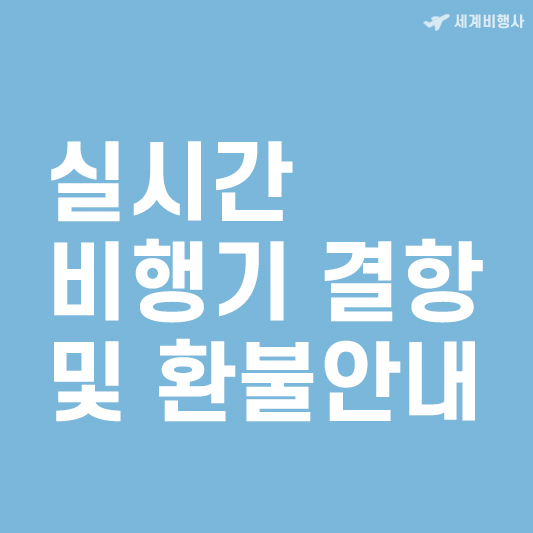 실시간 비행기 결항 확인 및 환불안내